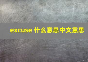 excuse 什么意思中文意思